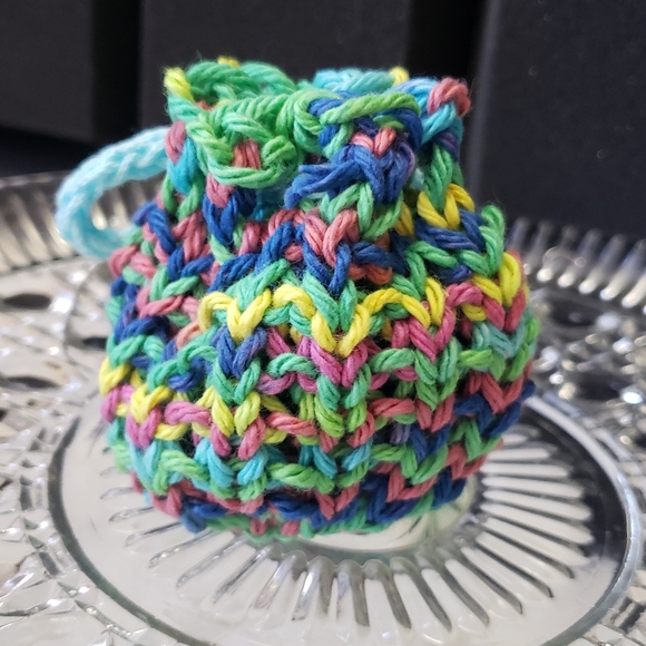 Colorful Knit Drawstring Pouch - Picture 2 of 5